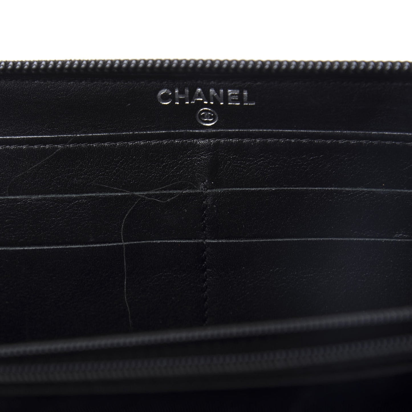 Patent Large Gusset CC Zip Wallet Black