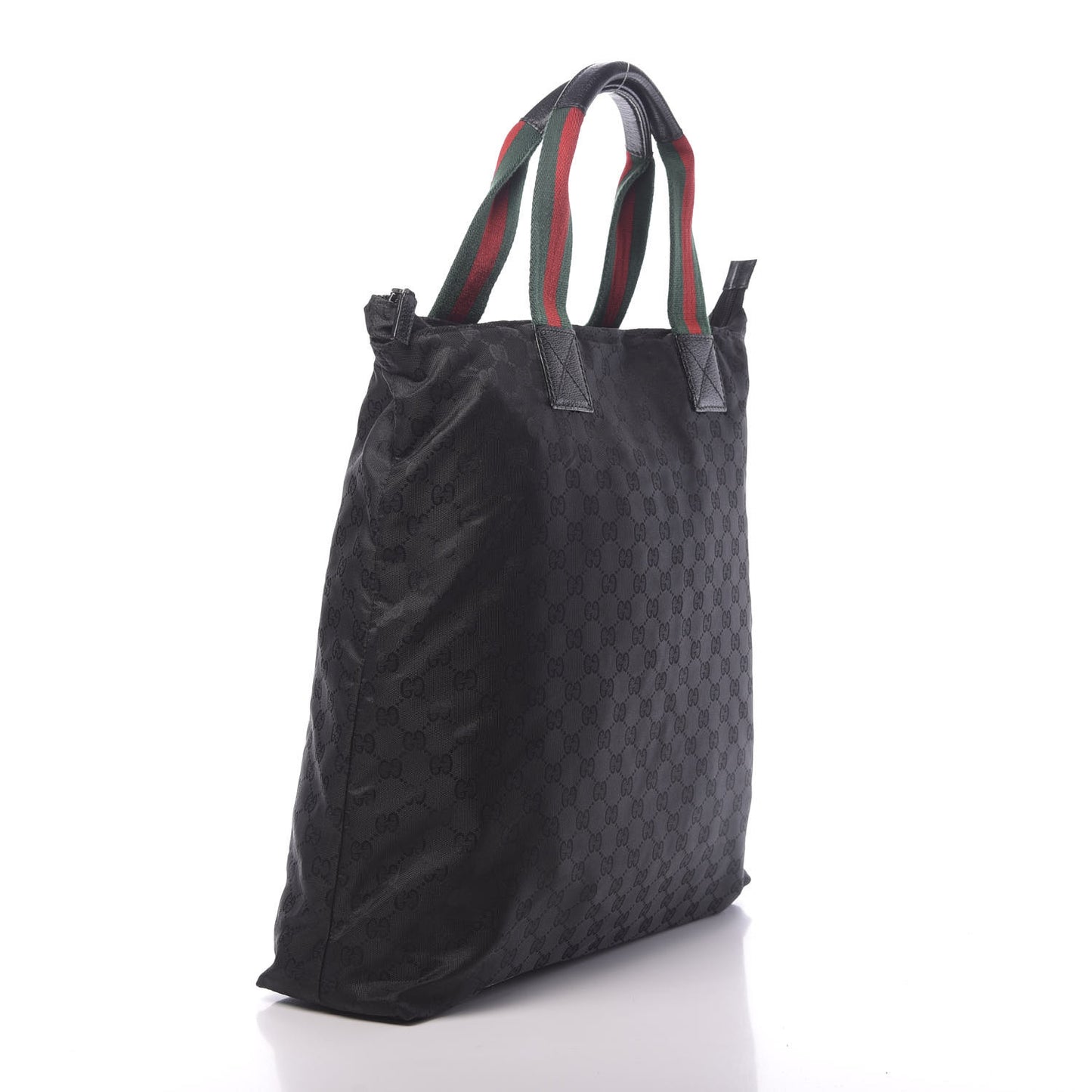 Nylon Monogram Large Web Handle Vertical Tote Black