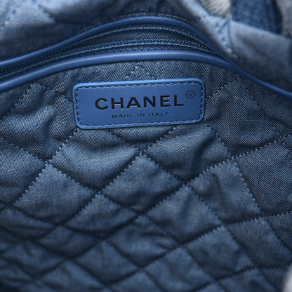 Chanel Denim Quilted Chanel 22 Backpack Blue 6 of 10