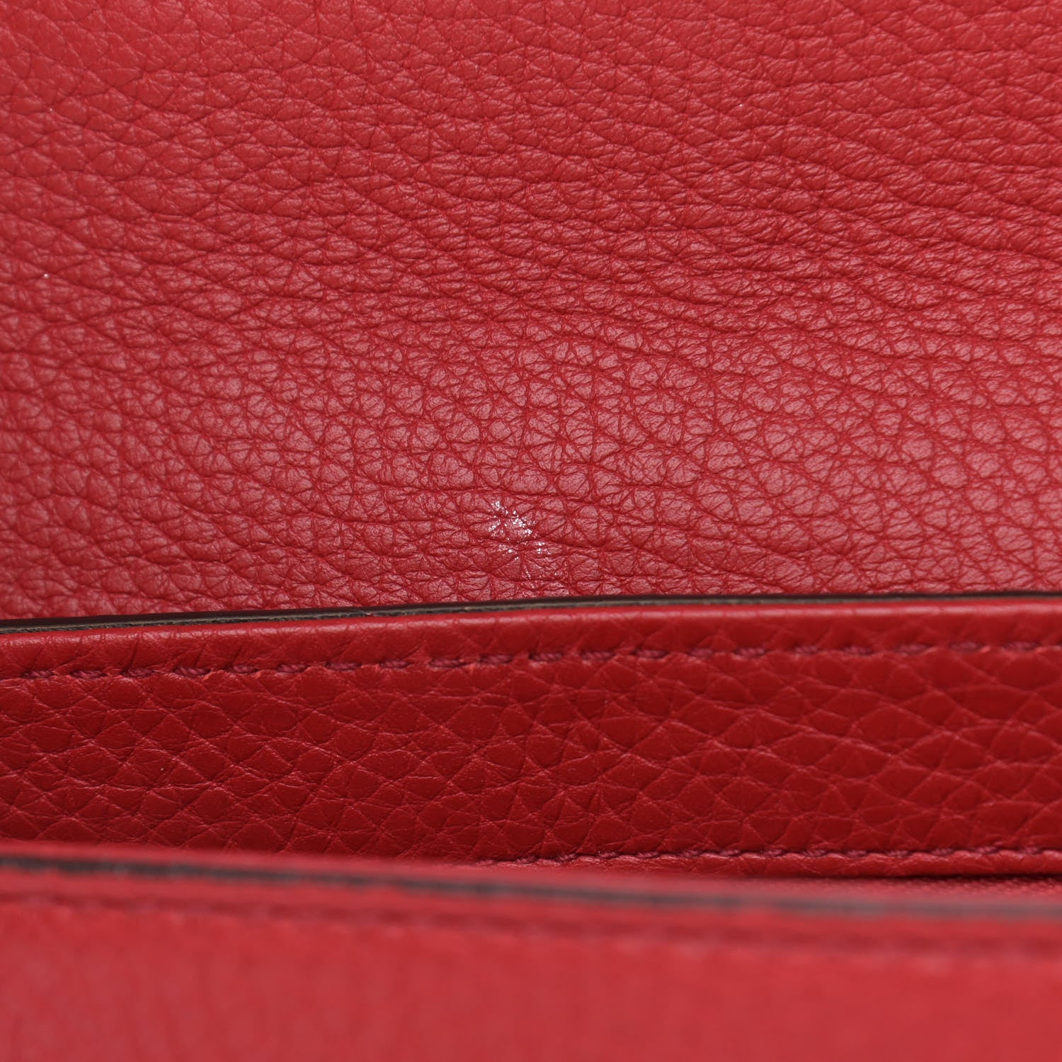Gucci Pebbled Calfskin Medium Soho Flap Crossbody Tabasco Red 11 of 11