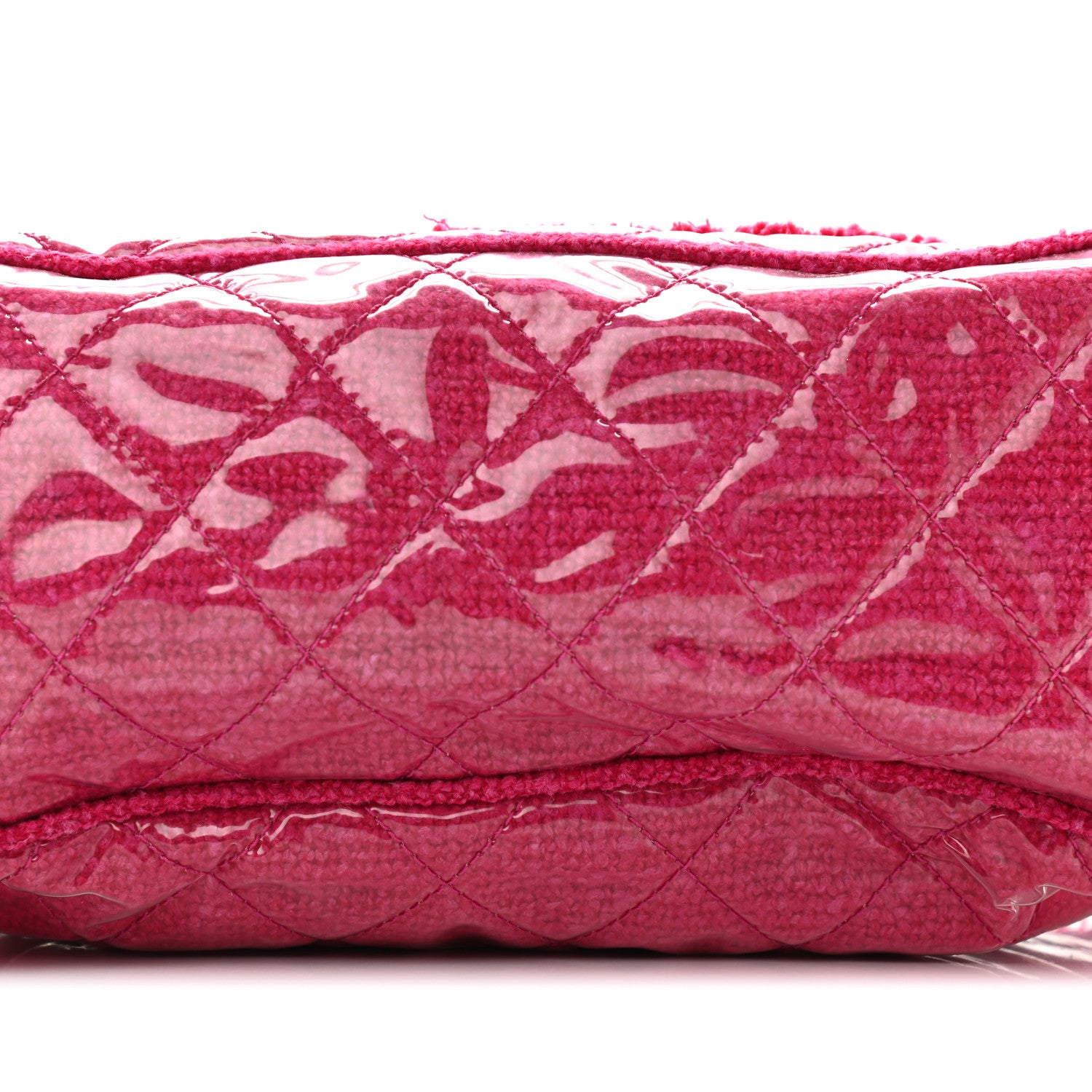 Chanel Vinyl Quilted Funny Tweed Tote Fuchsia 12 of 12