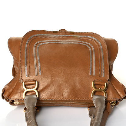Chloe Metallic Calfskin Medium Marcie Satchel Brown 7 of 8