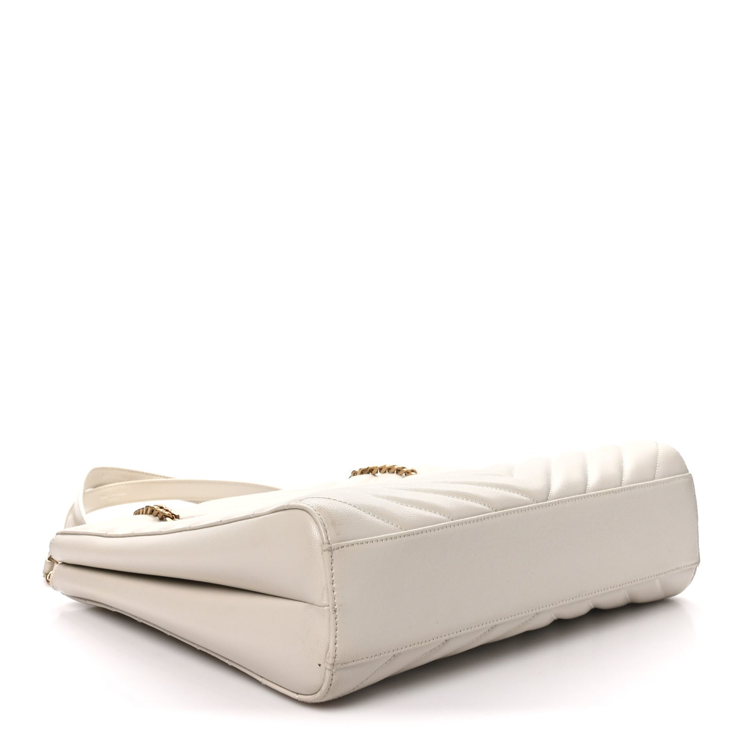 Grain de Poudre Matelasse Chevron Medium Tribeca Shopping Bag Crema Soft