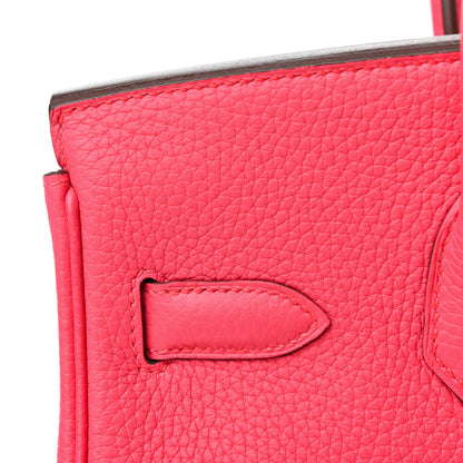 Hermes Taurillon Clemence Birkin 30 Rose Extreme 11 of 34