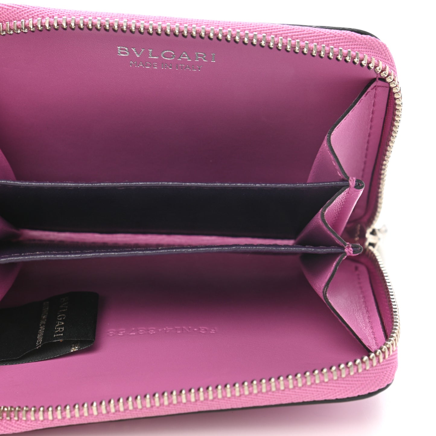 Calfskin Serpenti Zip Around Wallet Pink