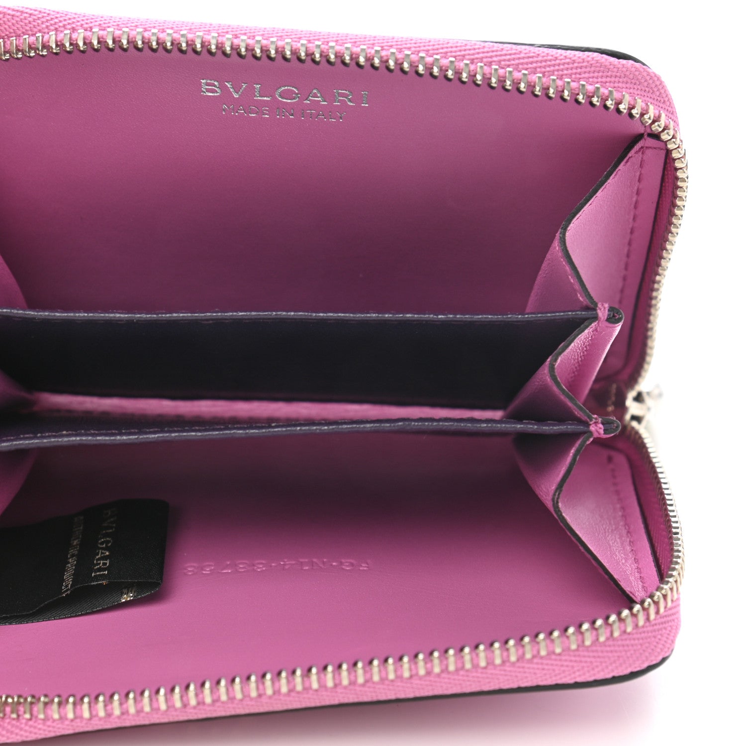 Bulgari Calfskin Serpenti Zip Around Wallet Pink 5 of 9