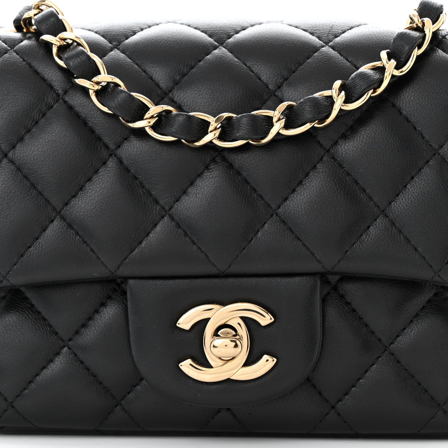 Chanel Lambskin Quilted Mini Square Flap Black 8 of 10