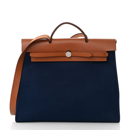 Hermes Toile Vache Hunter Herbag Zip 39 MM Bleu Marine 3 of 15