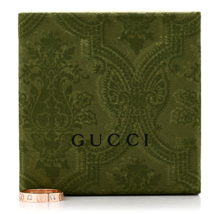 Gucci 18K Rose Gold Diamond Icon Band Ring 56 7.5 6 of 6