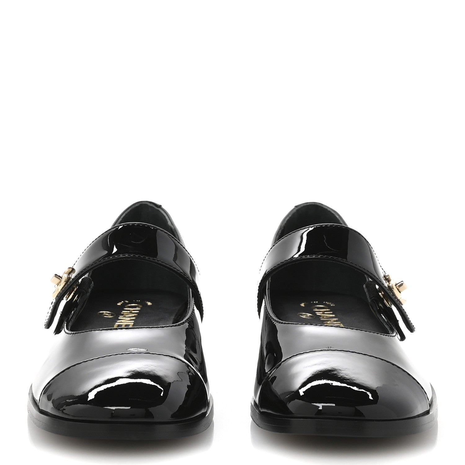 Chanel Patent Calfskin Mary Janes Flats 38 Black 3 of 9