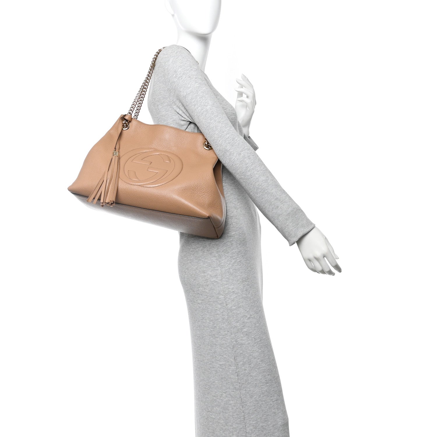 Gucci Pebbled Calfskin Medium Soho Chain Shoulder Bag Camelia 2 of 10