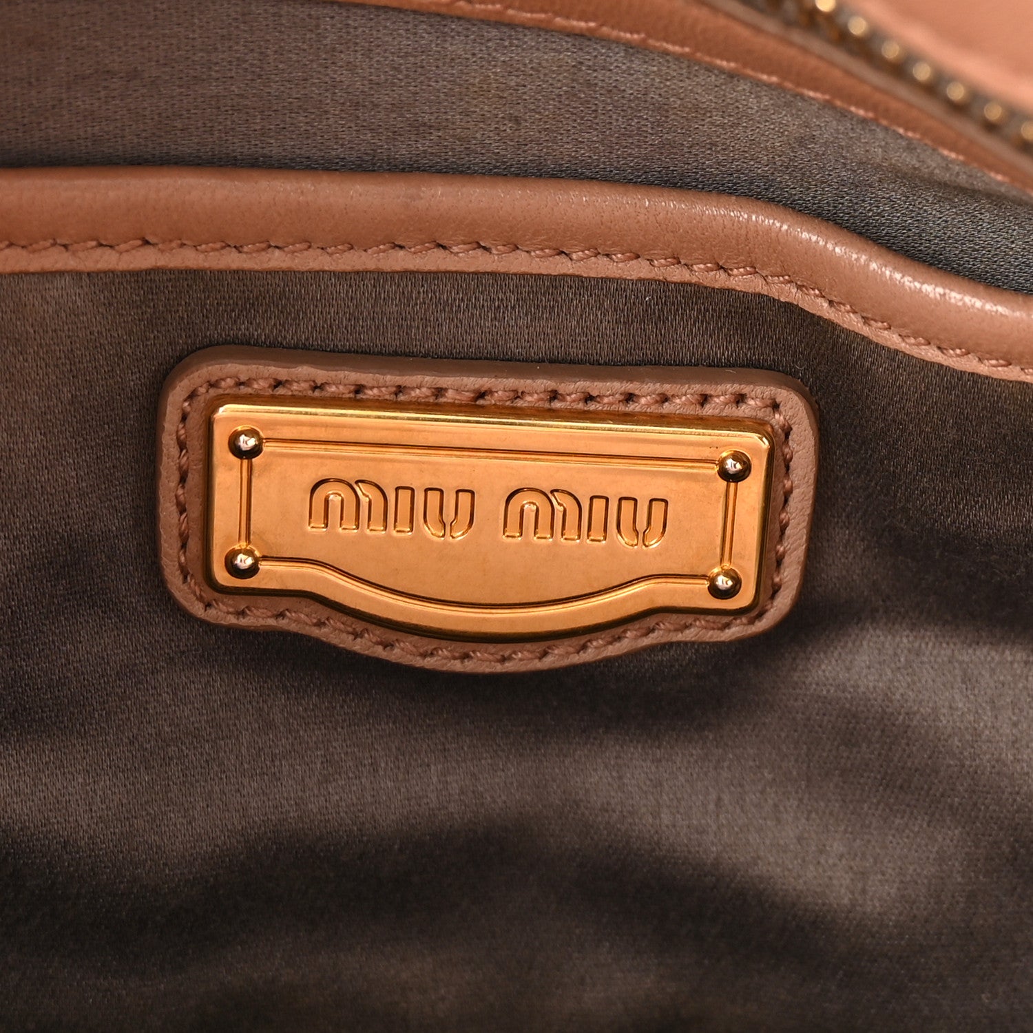 Miu Miu Nappa Matelasse Bauletto Top Handle Bowler Cammeo 6 of 9
