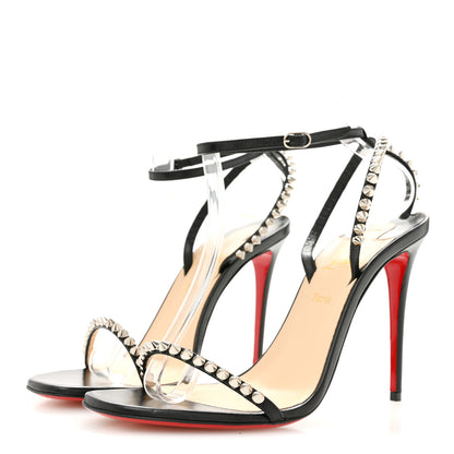 Christian Louboutin Kid Spiked So Me 100 Sandals 38.5 Black 4 of 9