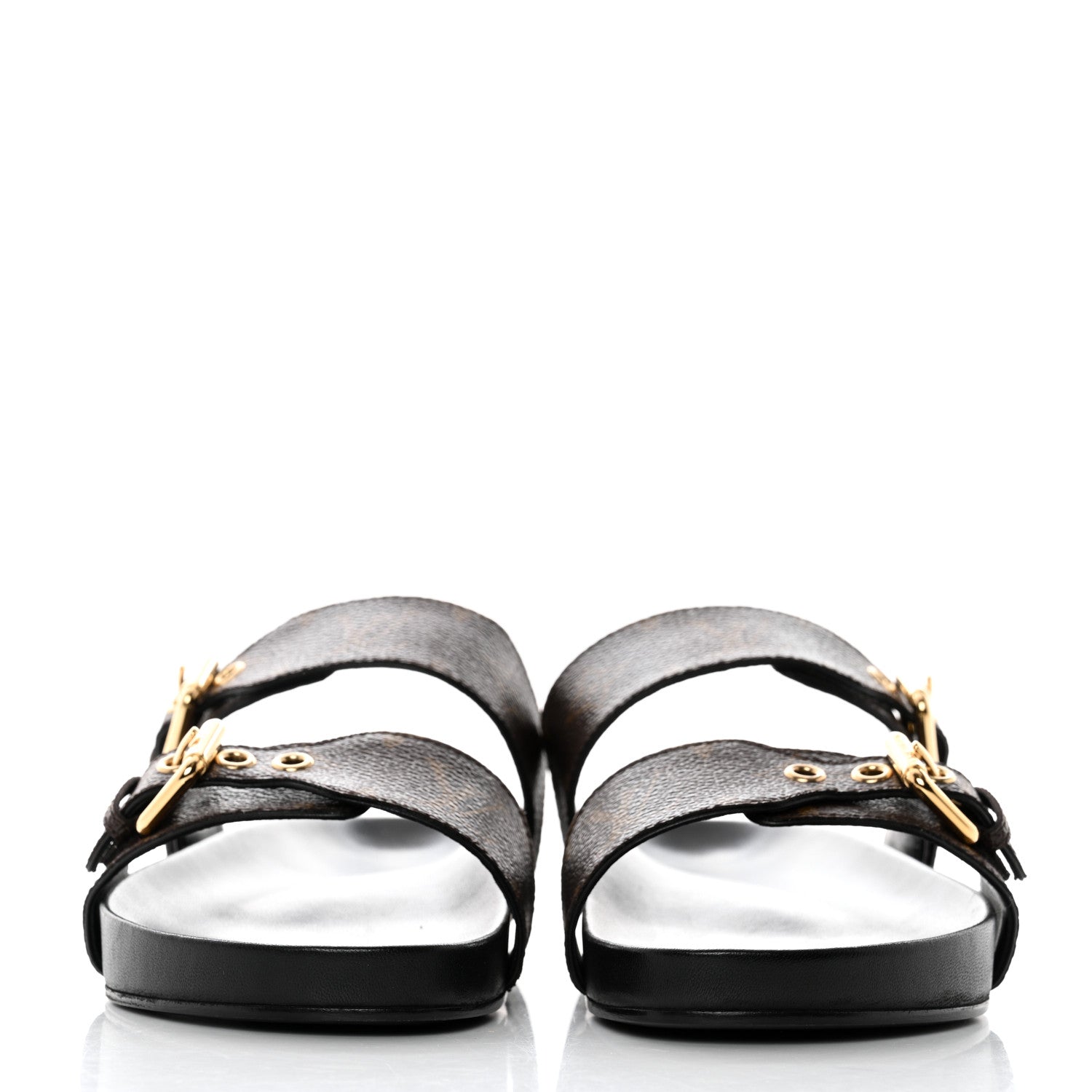 Louis Vuitton Monogram Bom Dia Mule Sandals 38 Black 2 of 9