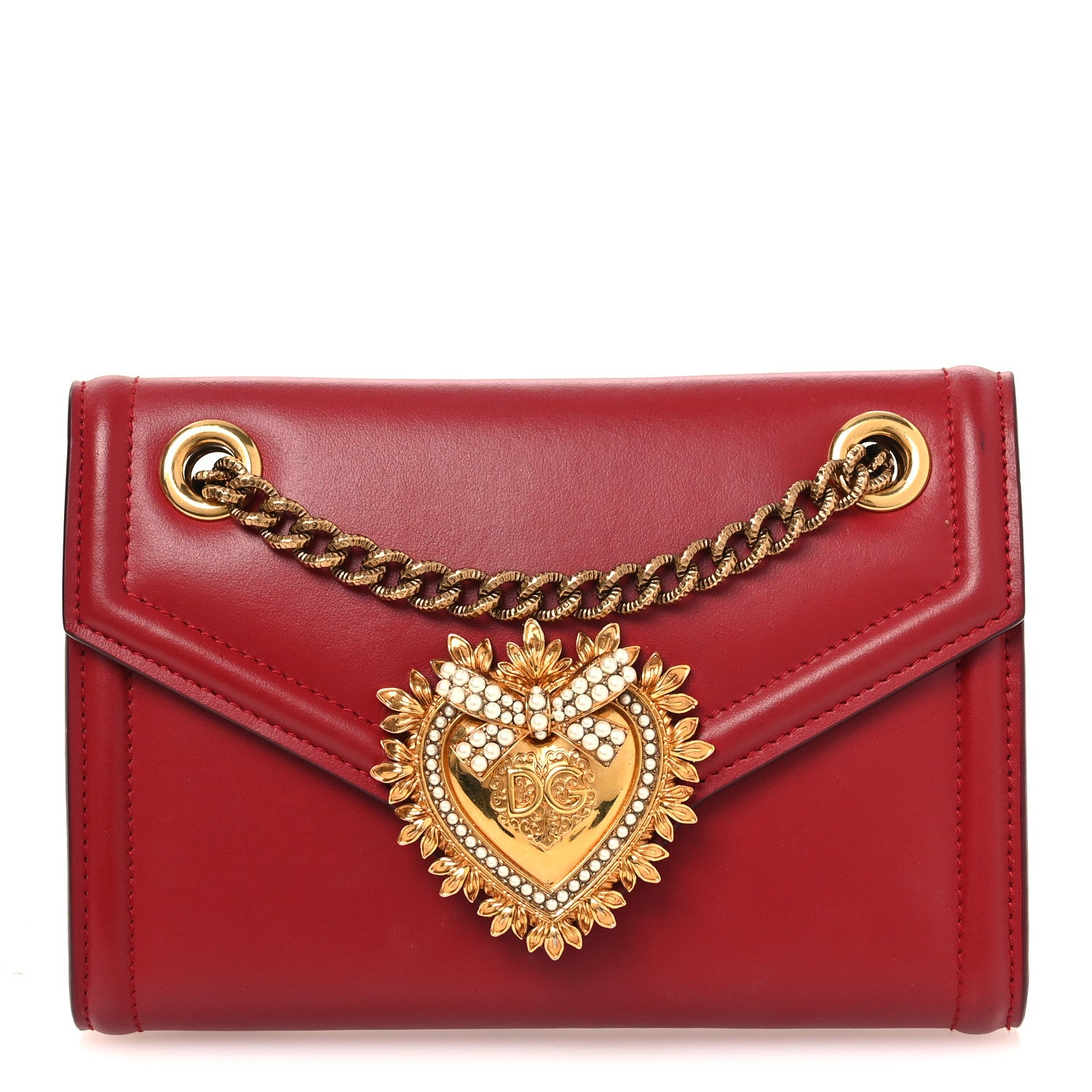 Dolce & Gabbana Smooth Calfskin Mini Devotion Crossbody Bag Poppy Red 1 of 13
