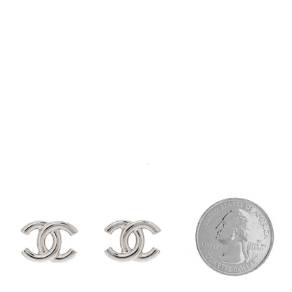 Chanel Metal CC Earrings Silver Silver 2 of 5