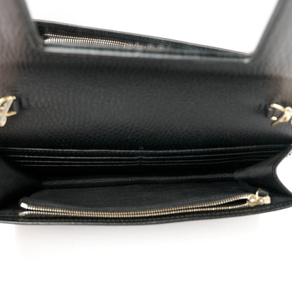 Gucci Calfskin Mini GG Marmont Chain Wallet Black 5 of 10