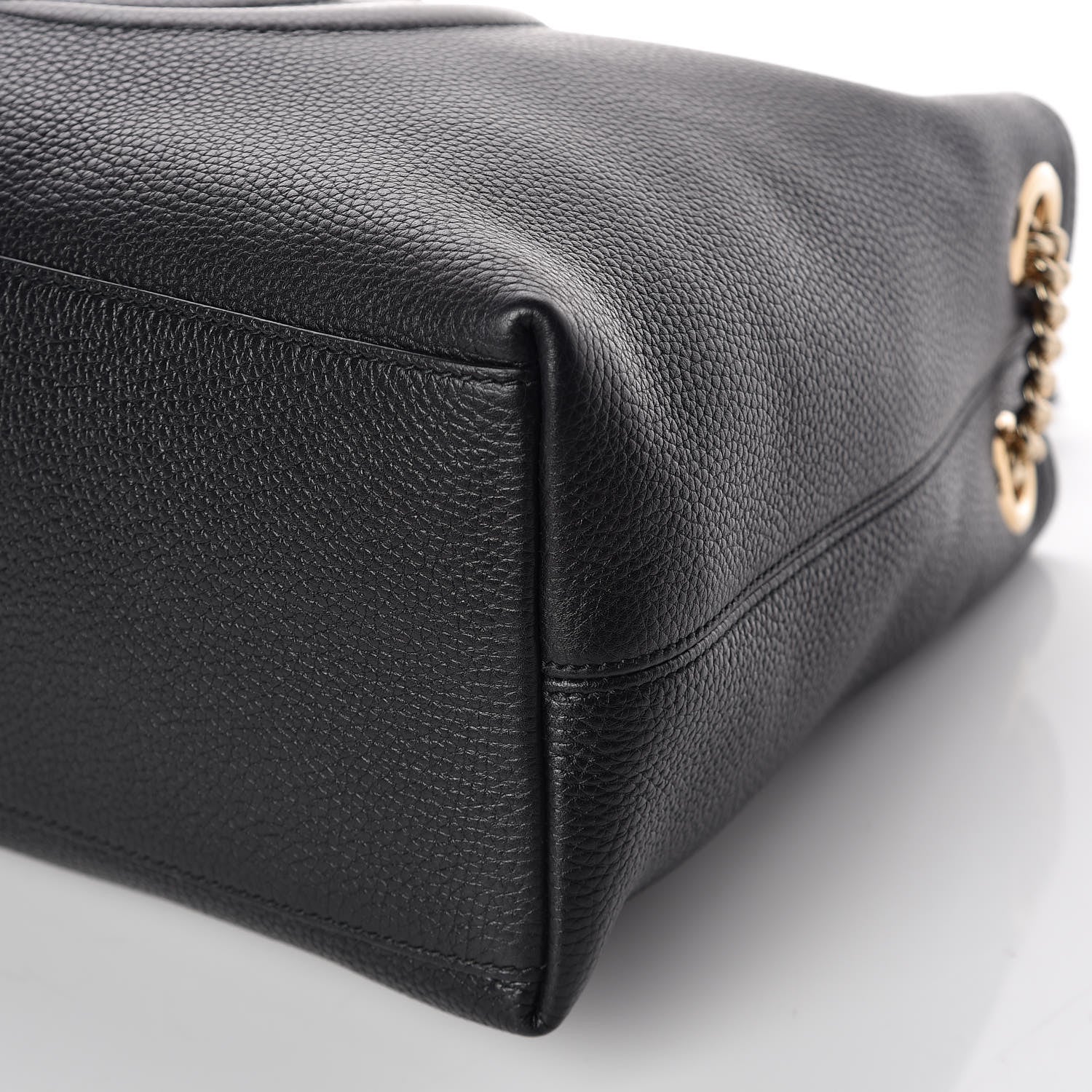 Gucci Pebbled Calfskin Medium Soho Chain Shoulder Bag Black 9 of 13