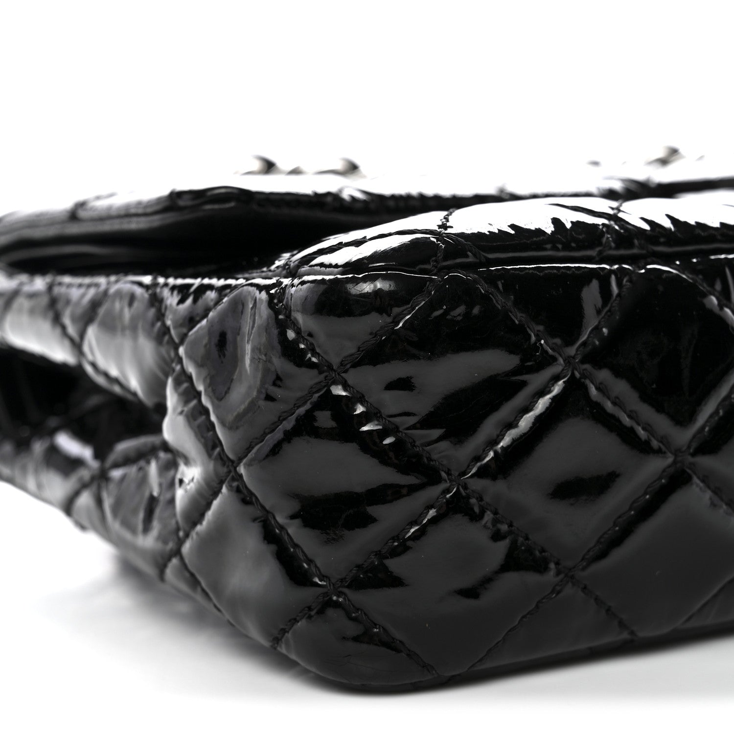 Chanel Patent Quilted Medium Double Flap Black 9 of 13