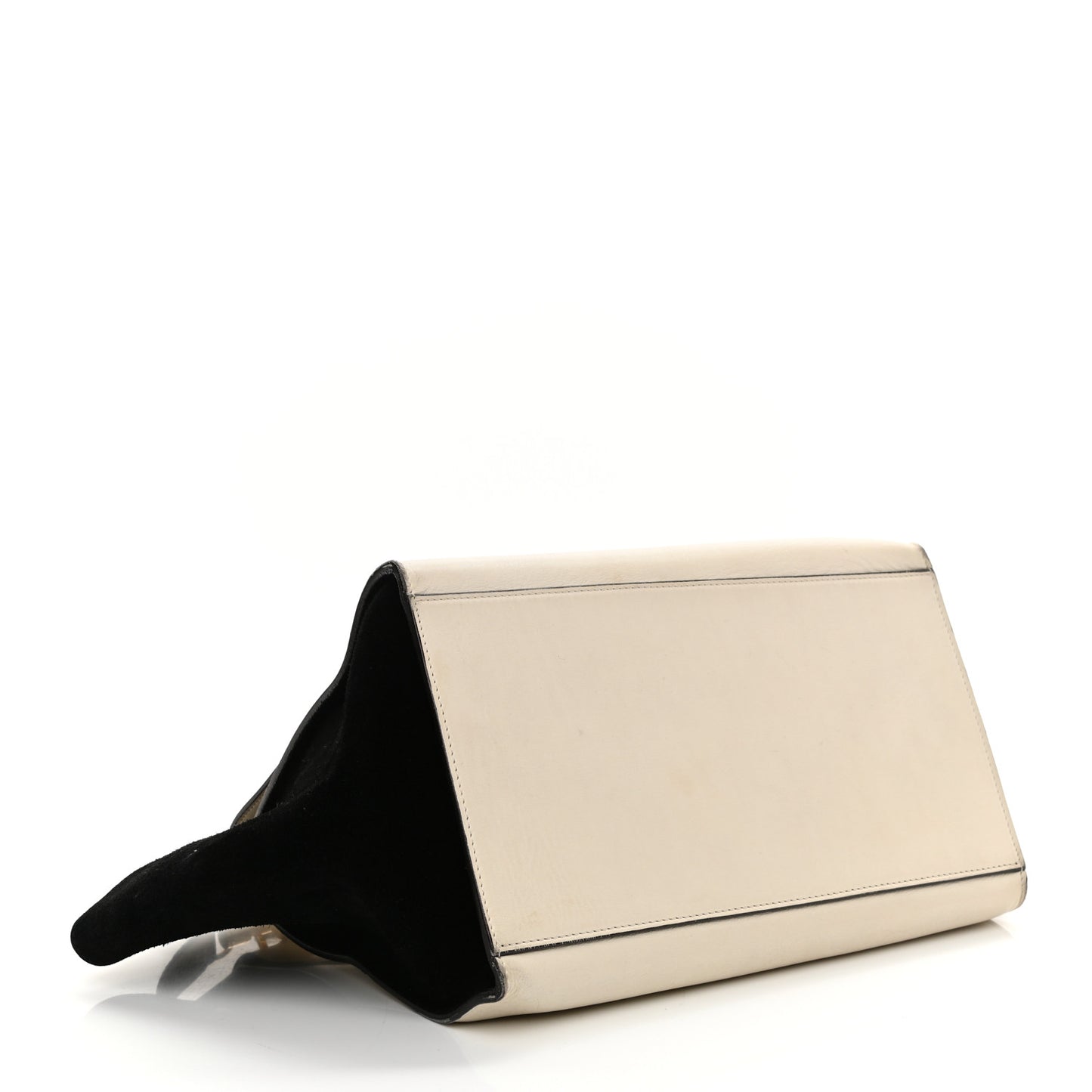 Calfskin Suede Whipsnake Medium Trapeze Black White