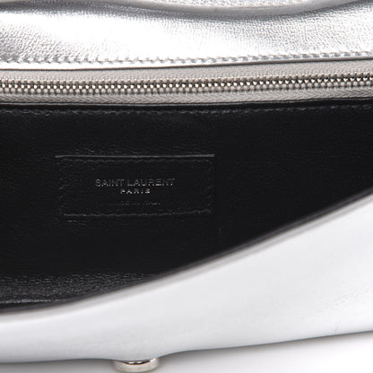 Saint Laurent Nappa Silk Fetiche Clutch Argento 6 of 15