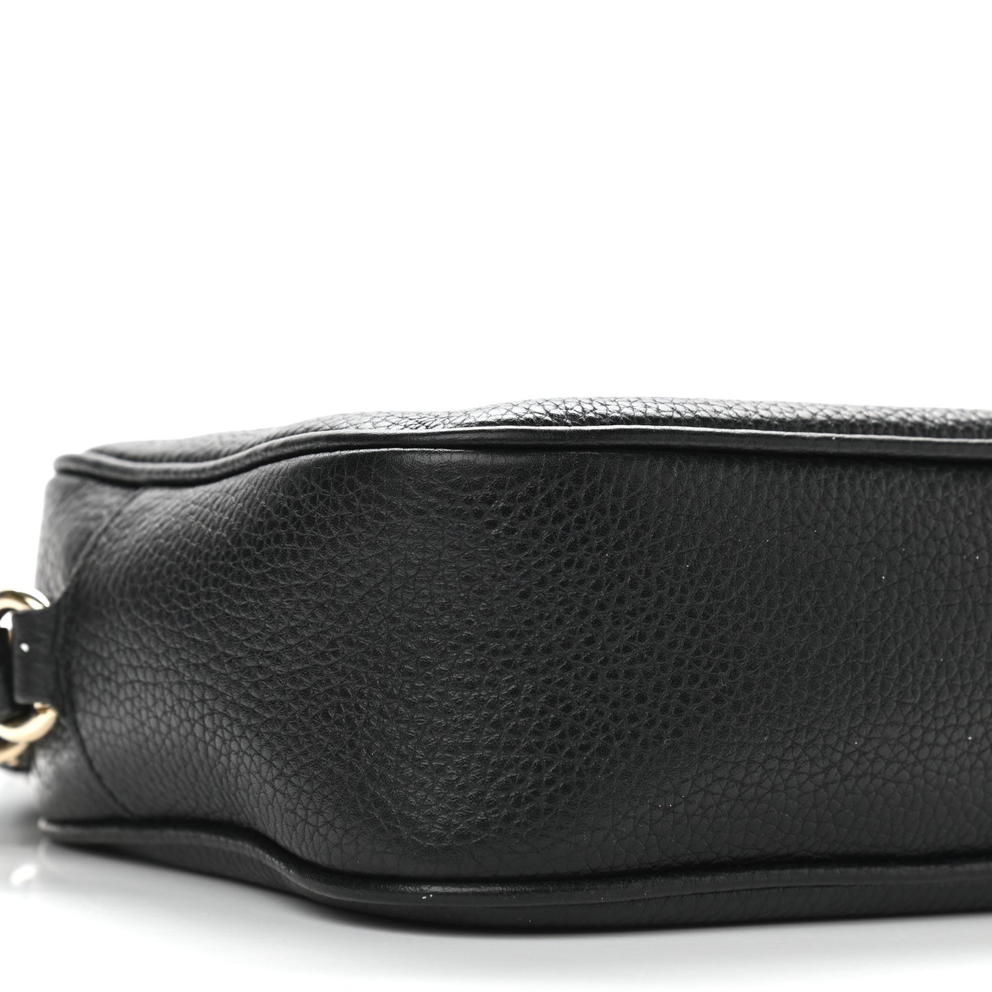 Pebbled Calfskin Small Soho Disco Bag Black