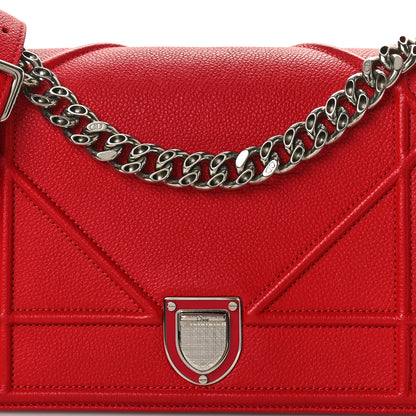 Christian Dior Grained Calfskin Small Diorama Flap Bag Red 8 of 13