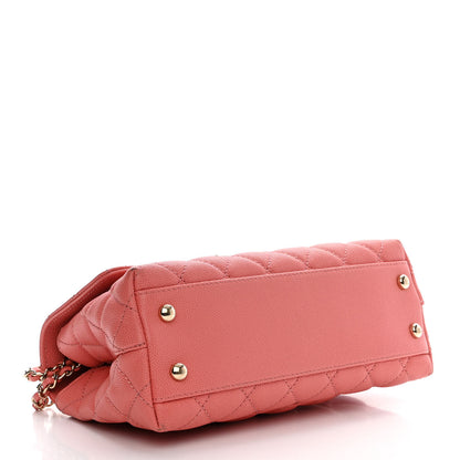 Chanel Caviar Quilted Mini Coco Handle Flap Coral 4 of 10