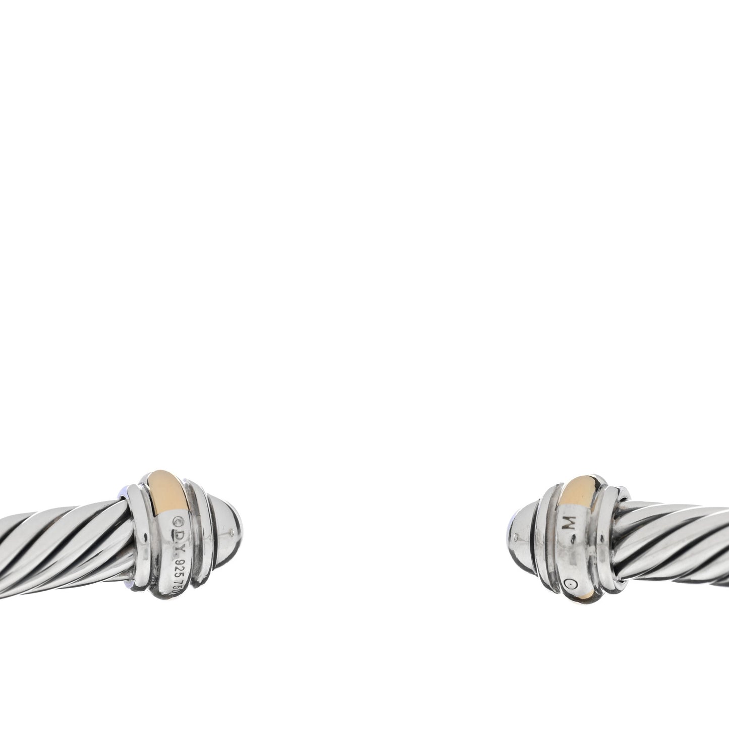 DAVID YURMAN Sterling Silver 18K Yellow Gold 4mm Cable Classics Bracelet