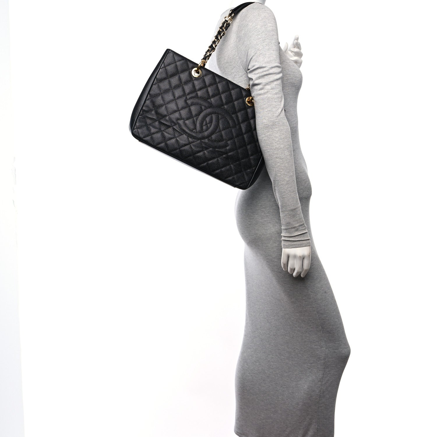Chanel Caviar Quilted Grand Shopping Tote GST Black 2 of 11