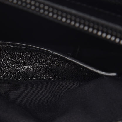Saint Laurent Sheepskin Matelasse Chevron Monogram Monochrome Large College Satchel Black 9 of 12