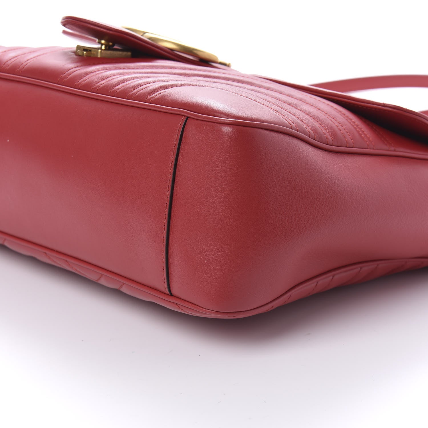 Gucci Calfskin Matelasse Large GG Marmont Shoulder Bag Hibiscus Red 7 of 10