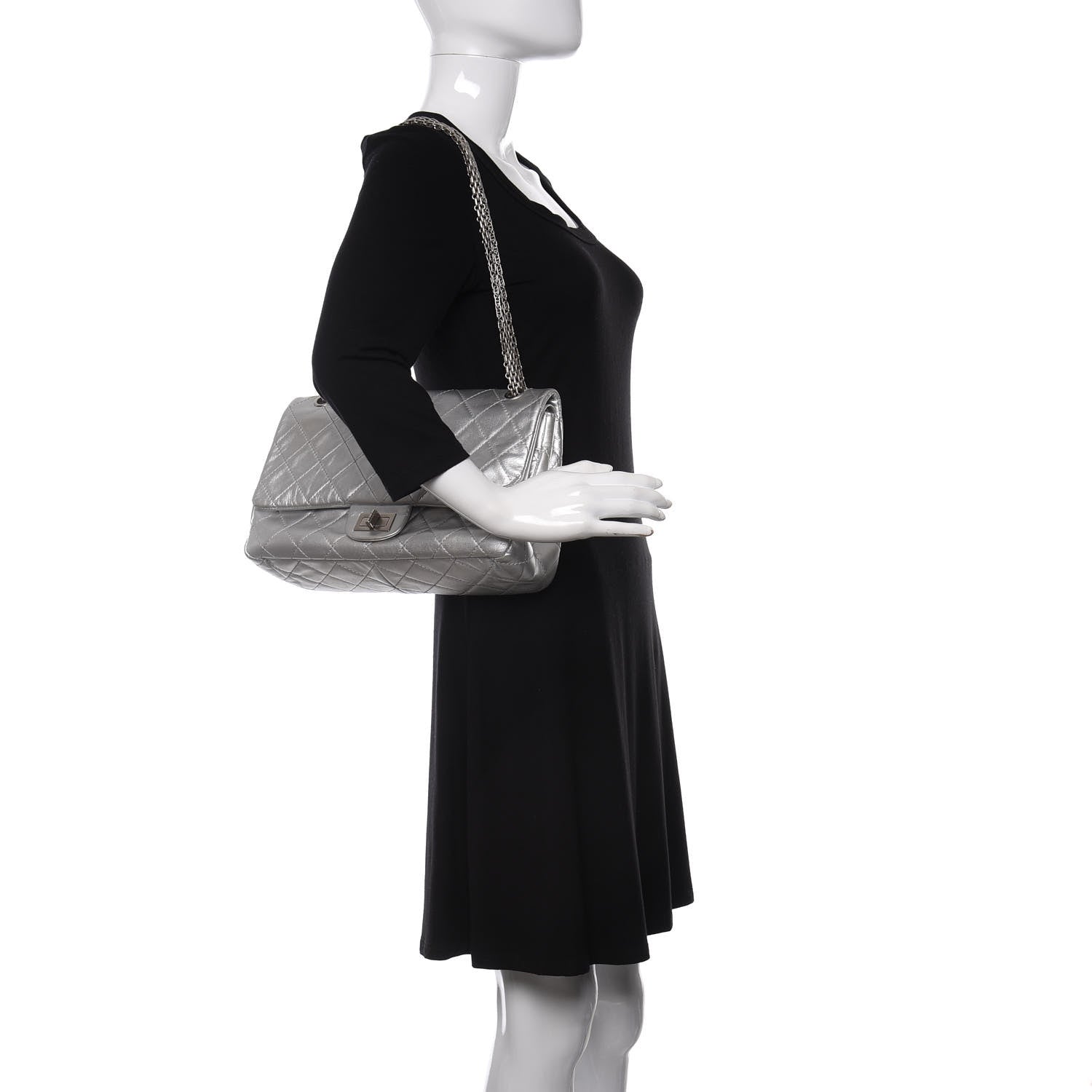 Chanel Metallic Lambskin Quilted 2.55 Reissue 227 Flap Silver 2 of 11