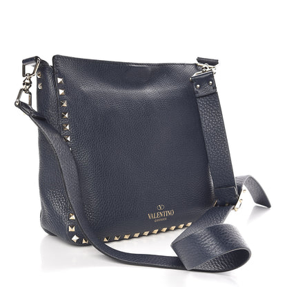 Valentino Garavani Pebbled Calfskin Small Rockstud Flip-Lock Messenger Bag Marine 3 of 10