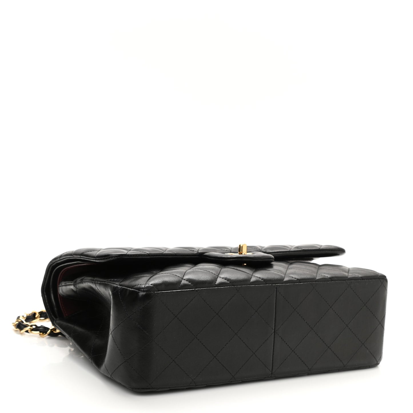 Lambskin Quilted Jumbo Double Flap Black