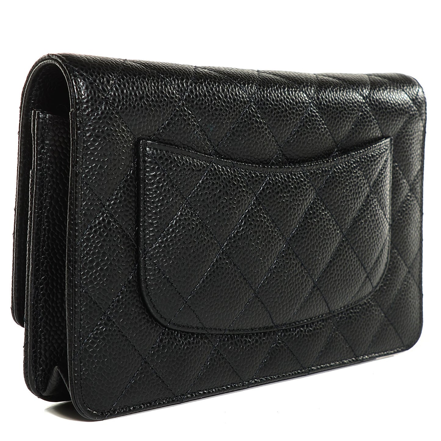 Caviar Quilted Wallet On Chain WOC Black
