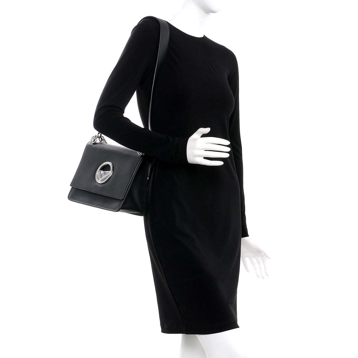 Vitello Century Opaco F is Fendi Kan I Shoulder Bag Black