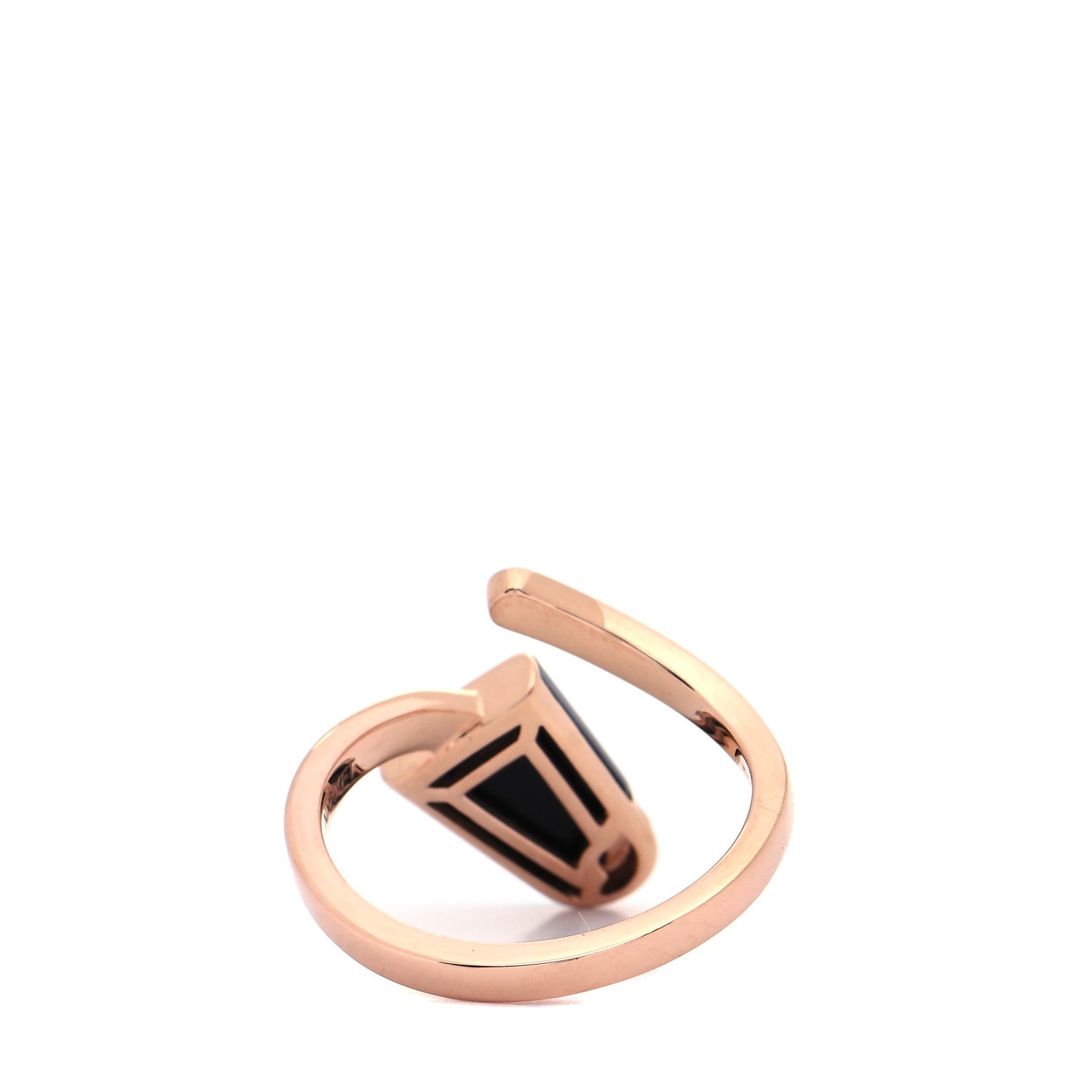 Bulgari 18K Rose Gold Black Onyx Diamond Gelati Ring 56 7 3 of 7