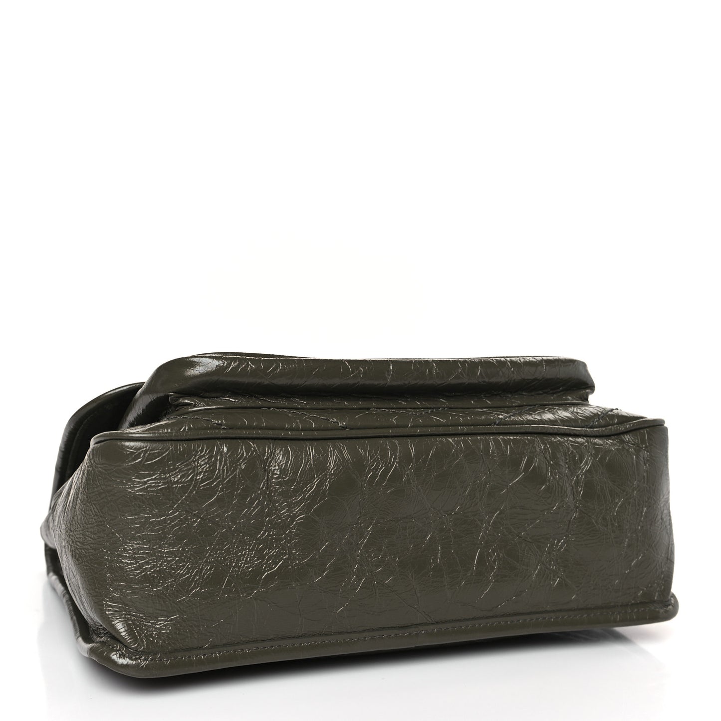Crinkled Calfskin Matelasse Monogram Medium Niki Chain Satchel Military Olive