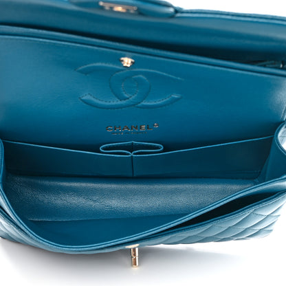 Chanel Caviar Quilted Medium Double Flap Dark Turquoise 4 of 14