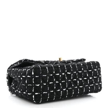 Chanel Tweed Quilted Mini Rectangular Flap Black White 4 of 10