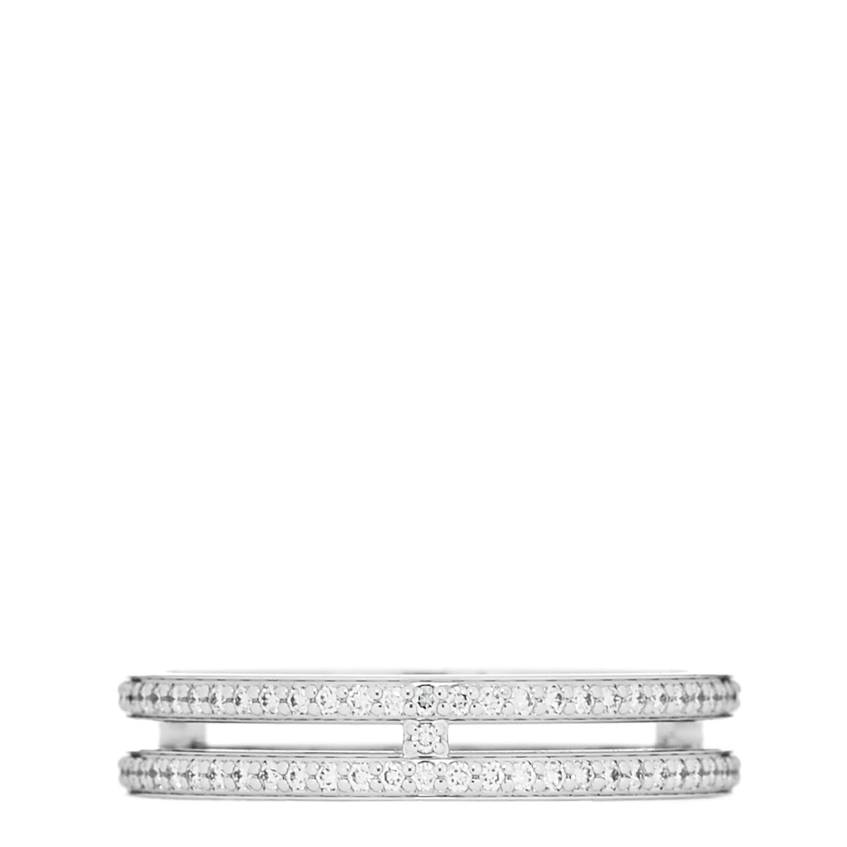 18K White Gold Diamond Ariane Wedding Band Ring 52 6