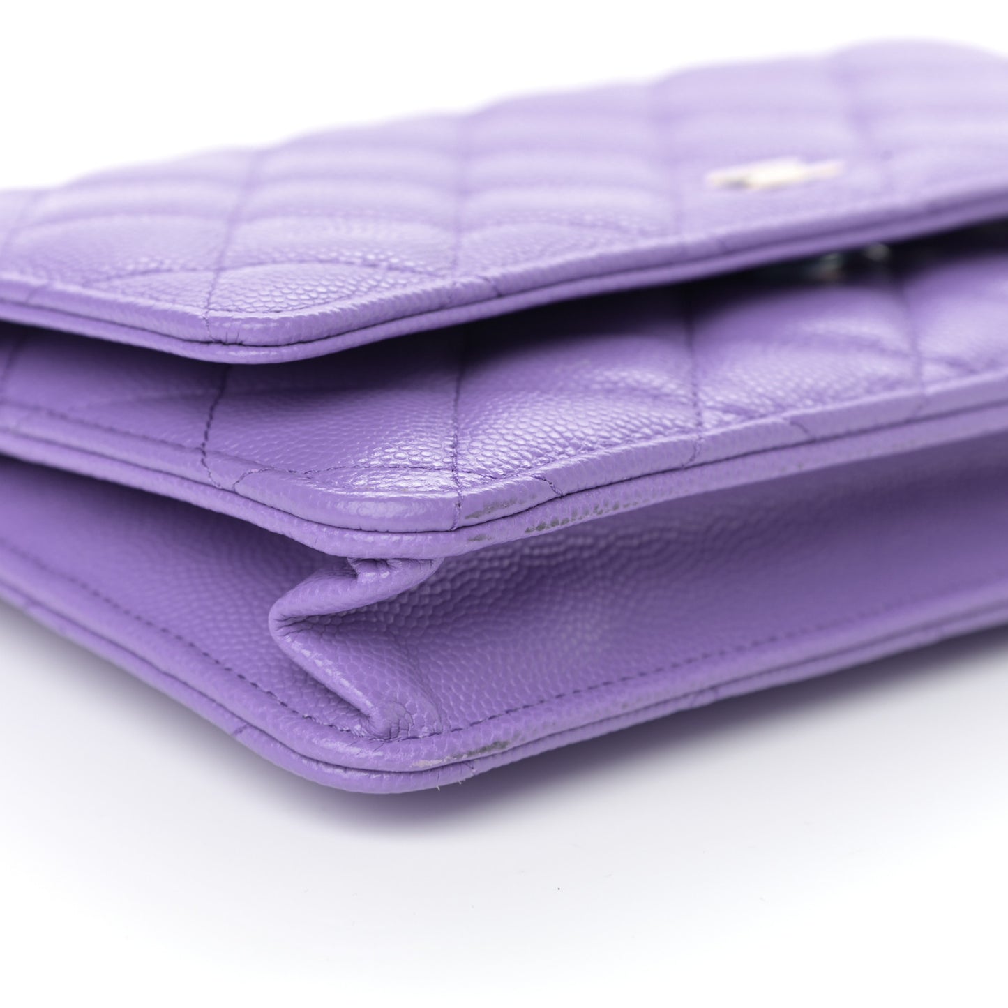 Caviar Quilted Wallet On Chain WOC Purple