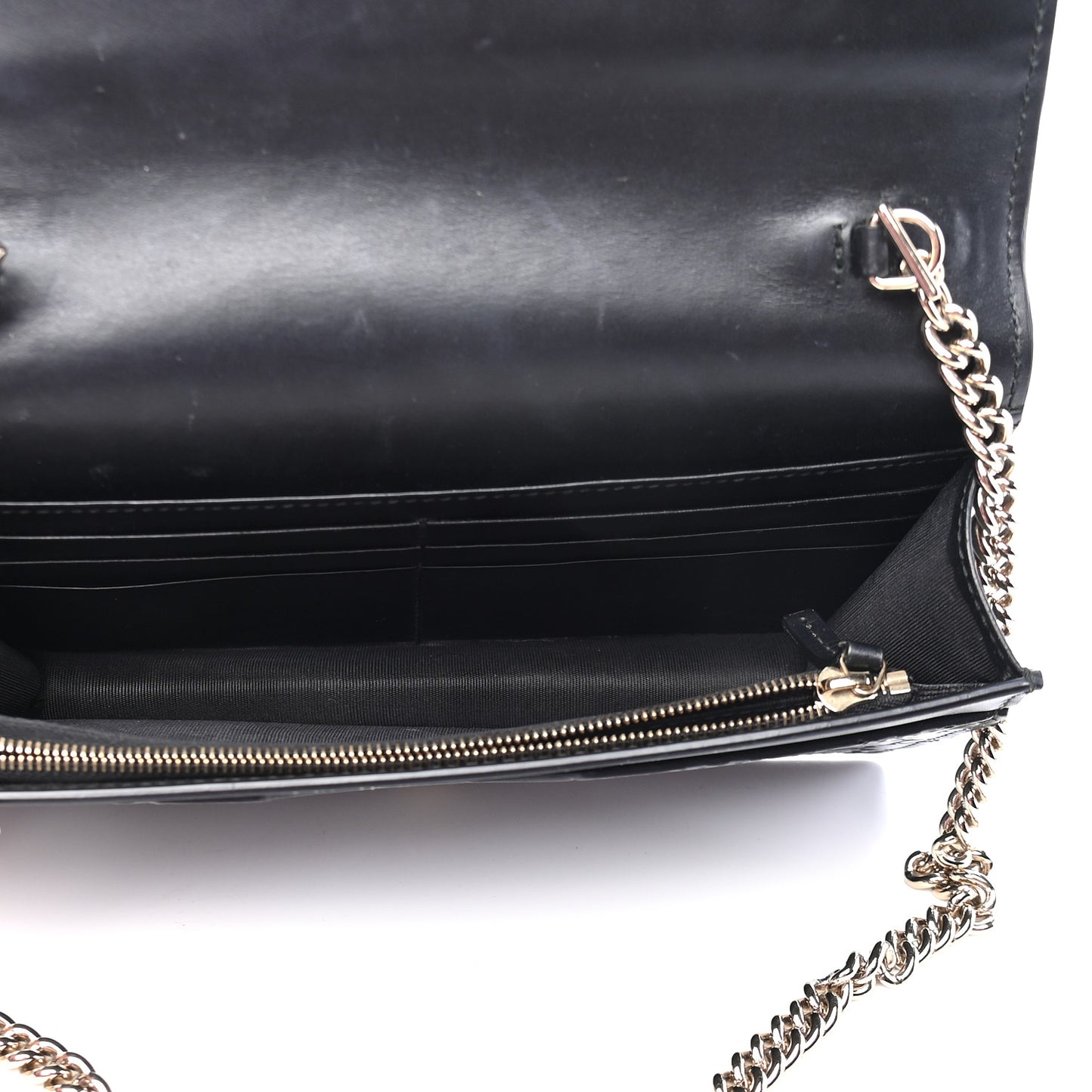 Guccissima Signature Bowy Chain Wallet Black