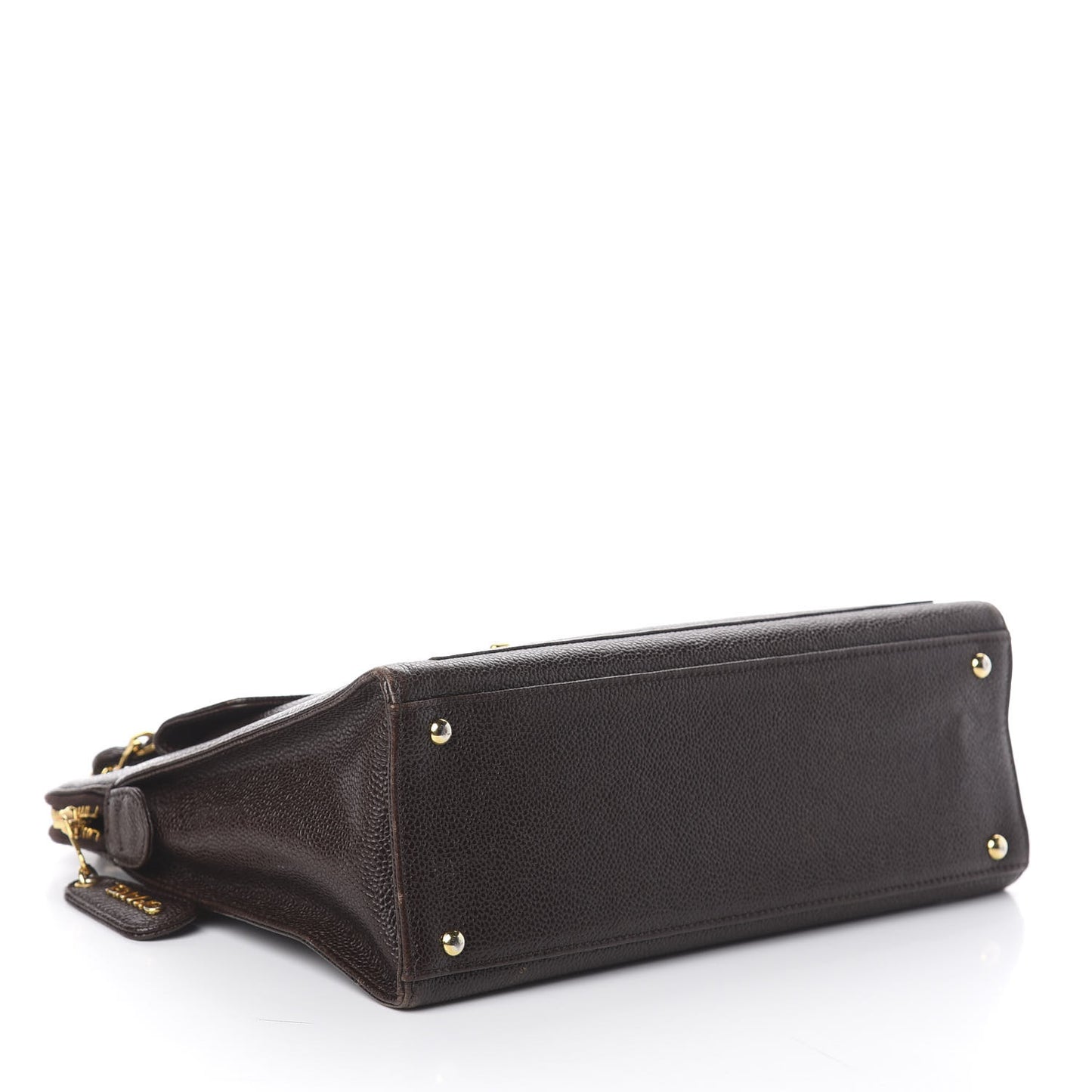 Caviar Flap Shoulder Bag Dark Brown