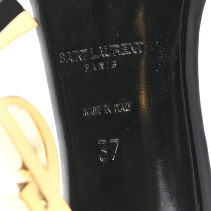 Saint Laurent Patent Calfskin Opyum 110 Sandals 37 Black Gold 6 of 11