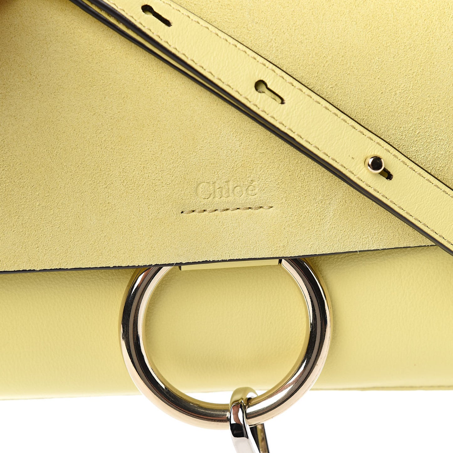 Suede Calfskin Small Faye Shoulder Bag Lemonade