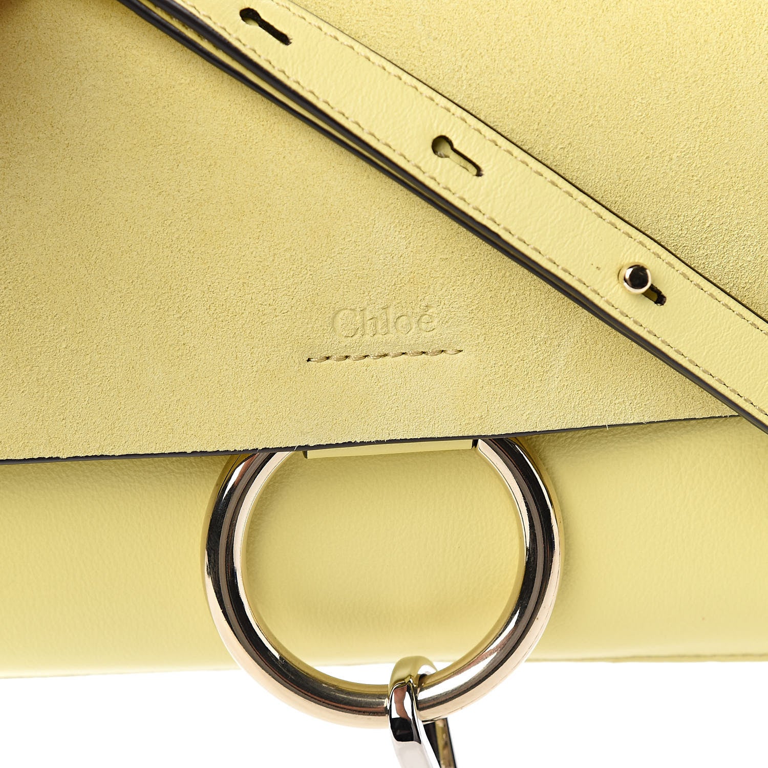 Chloe Suede Calfskin Small Faye Shoulder Bag Lemonade 11 of 11