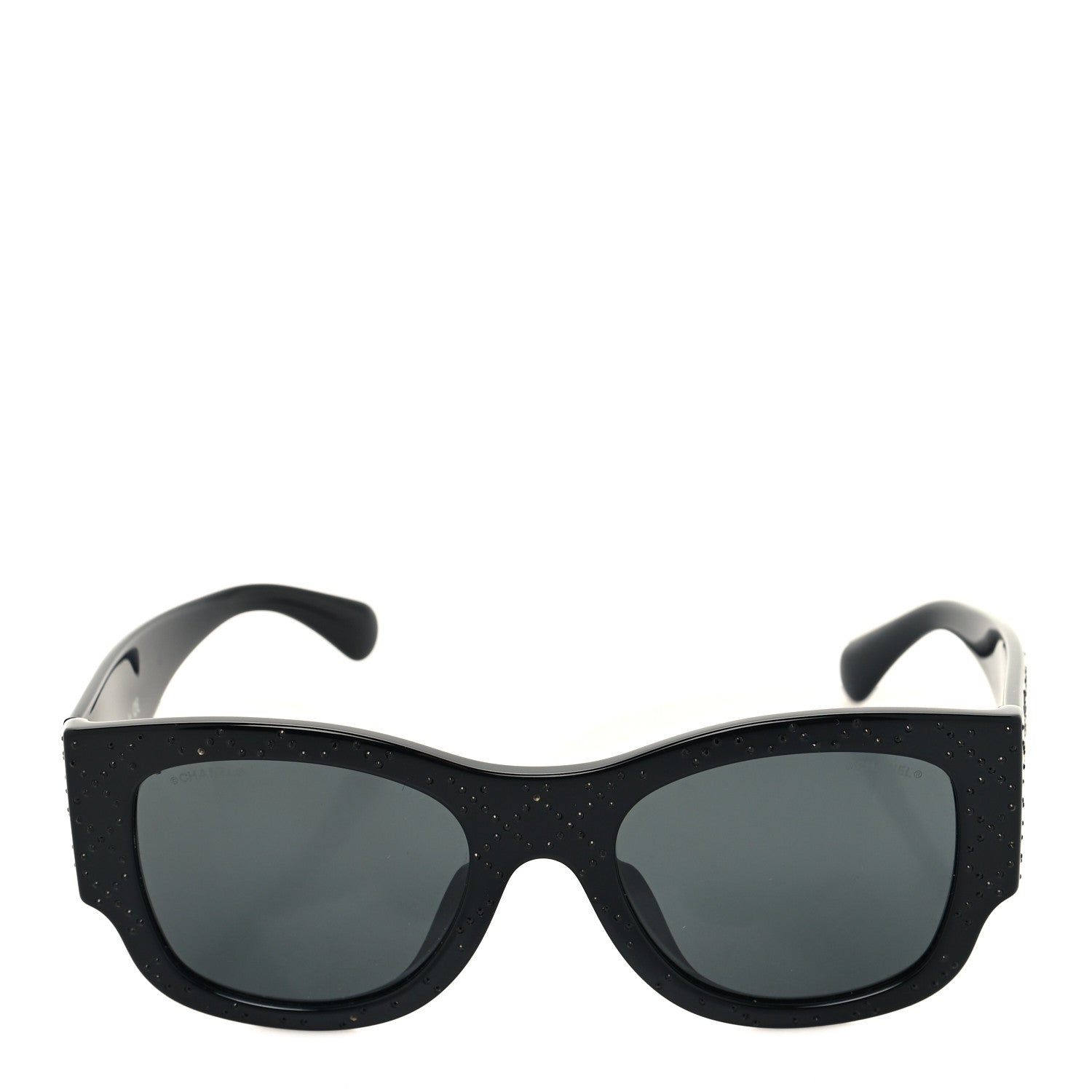 Chanel Acetate Strass Rectangle Sunglasses 5421B Black 2 of 8