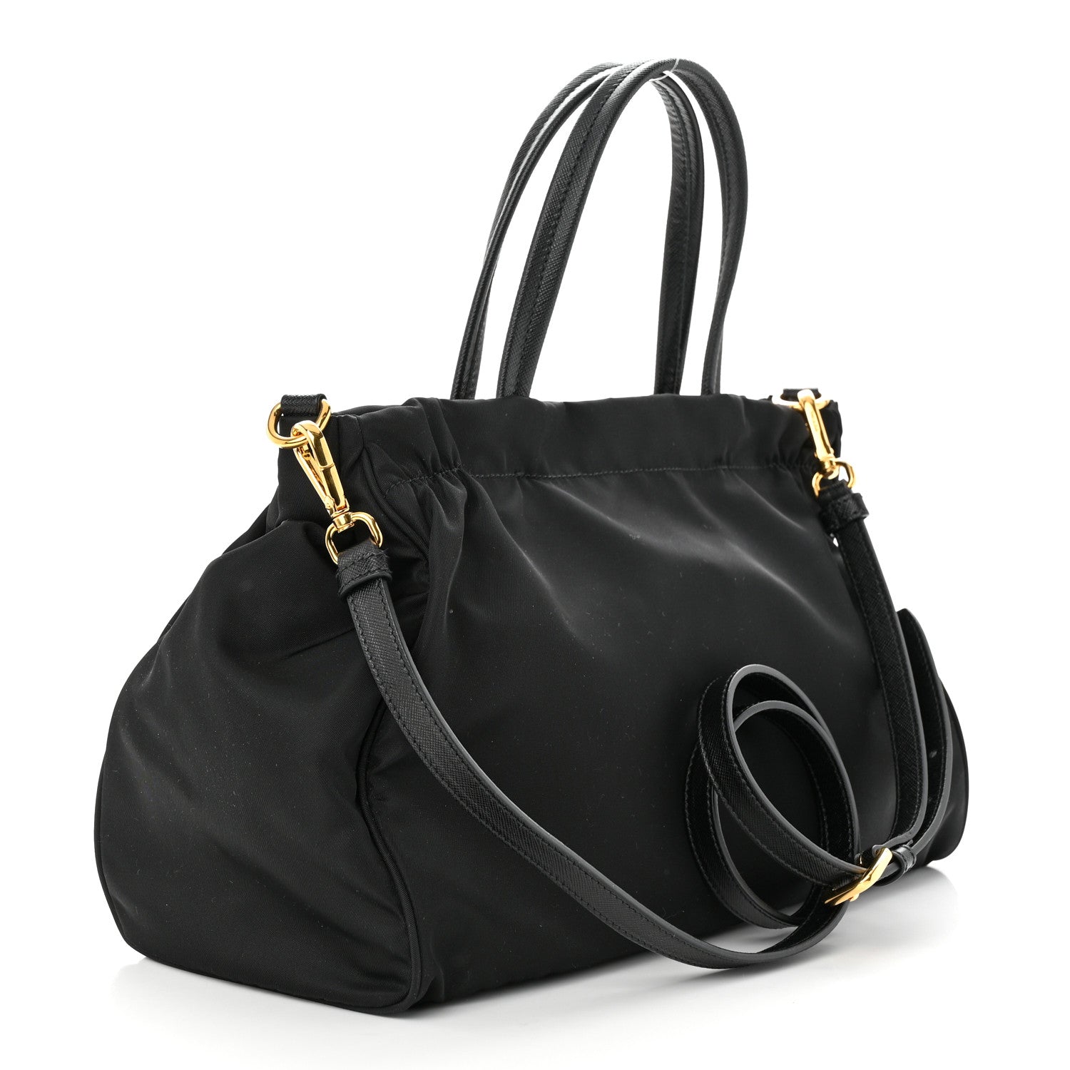 Prada Tessuto Nylon Saffiano Shopping Tote Black 3 of 9